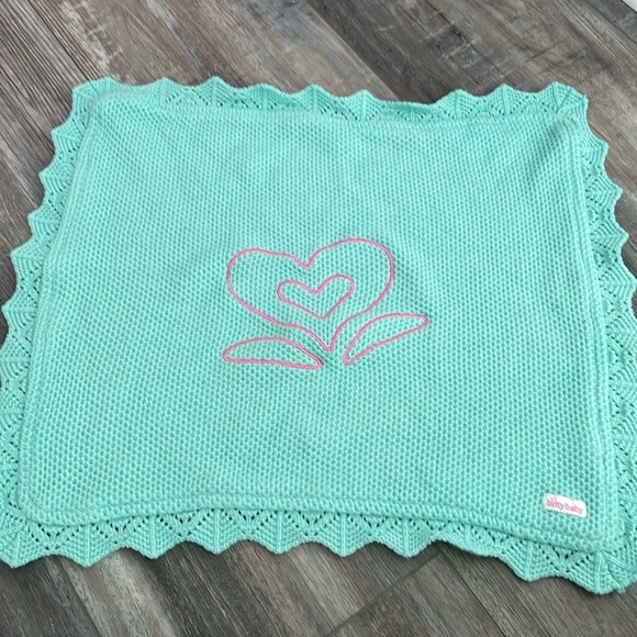 American Girl bitty baby mint green knit blanket - Picture 1 of 5